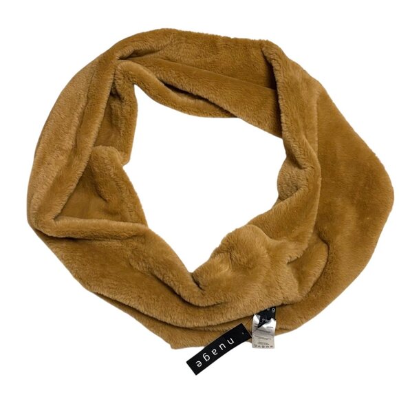 Nuage Faux Fur Infinity Scarf Camel Tan One Size 100% Polyester Soft & Luxurious - Picture 1 of 5